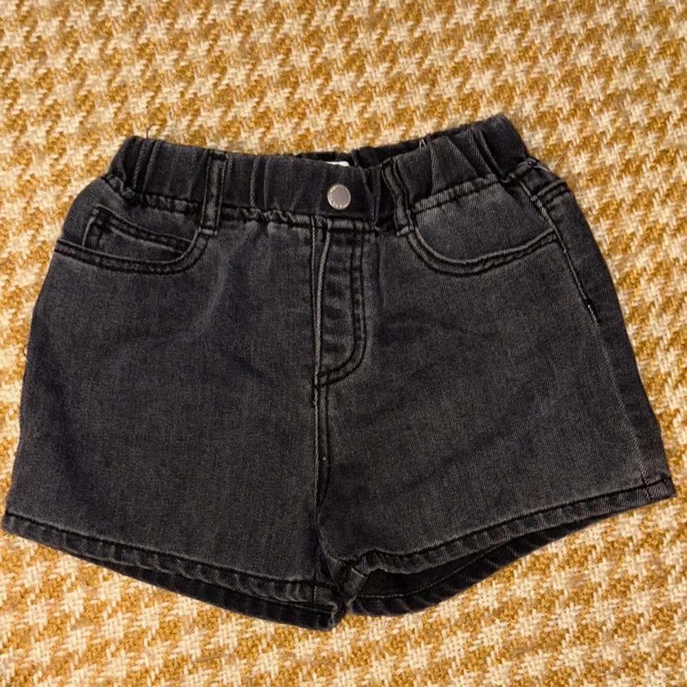 ZARA Charcoal Black Soft Denim Shorts 4-5 Years Old